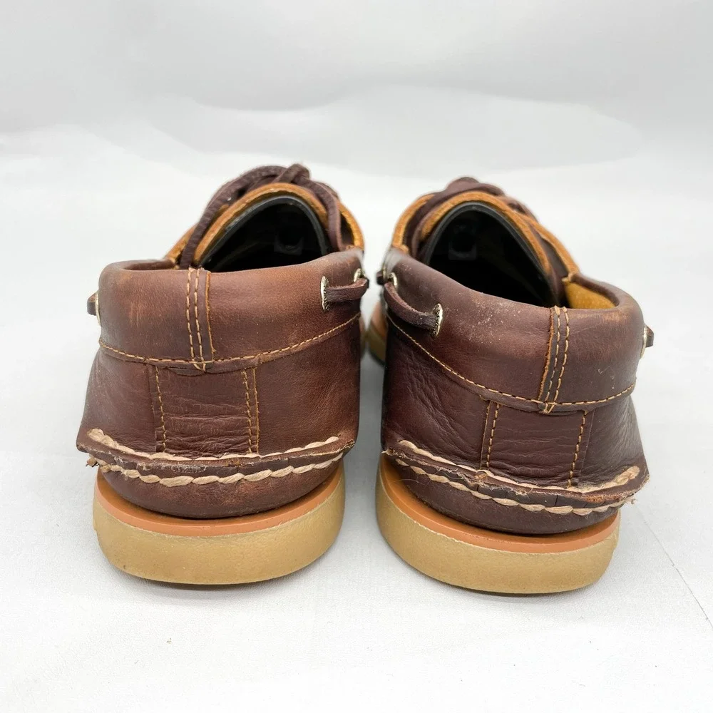 Sperry Mens 8 Gold Cup Authentic Original Boat Shoes Brown Leather Preppy Casual